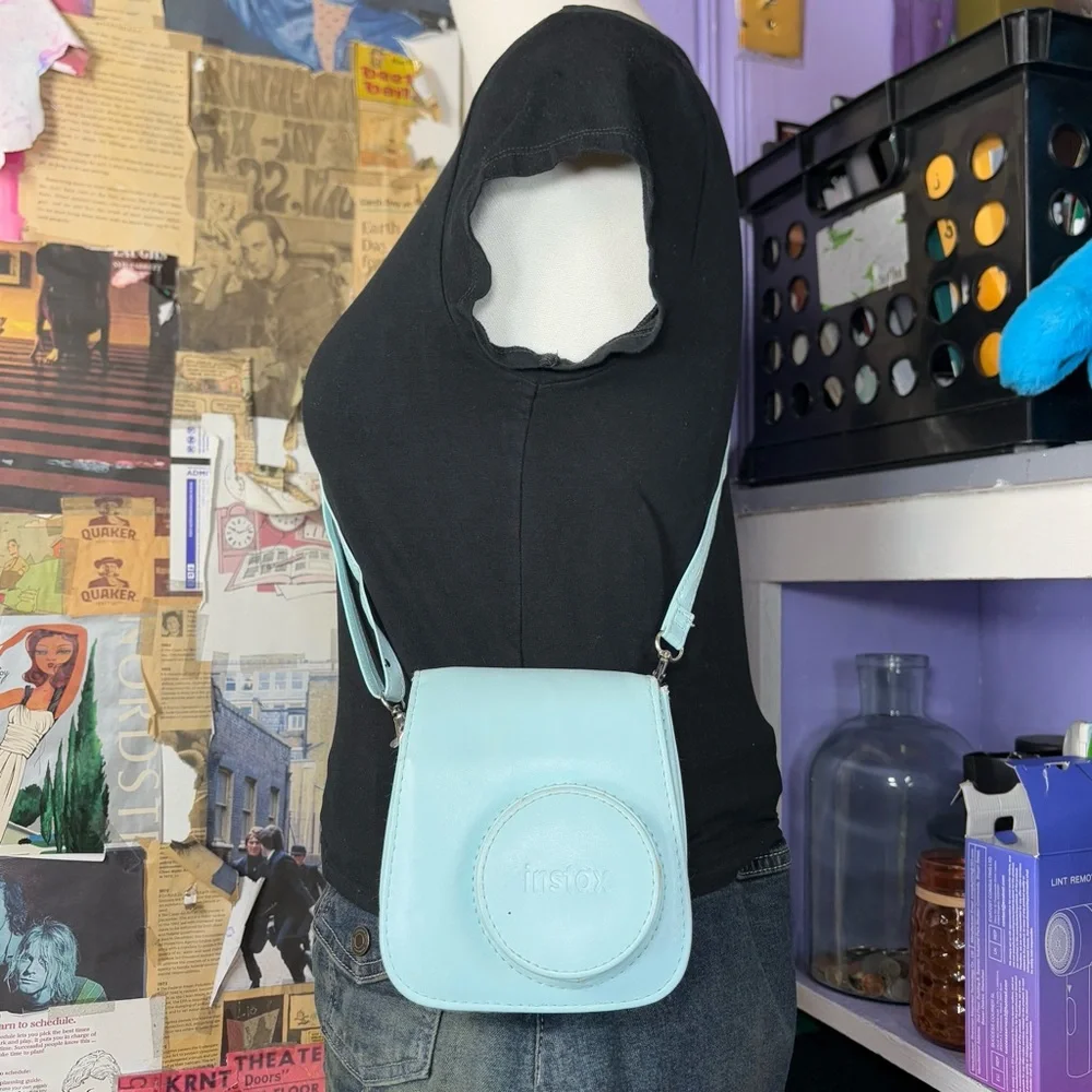 Baby Blue Instax Mini Camera Crossbody Case